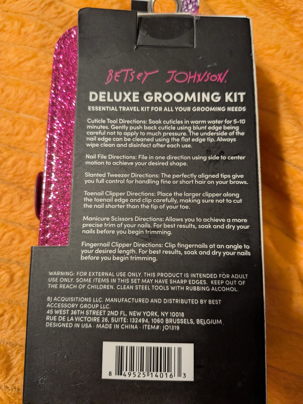 Betsey Johnson Deluxe 7 Piece Nail Kit In A Cute Glittery Purple Case - Picture 3 of 5